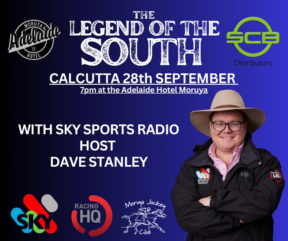 moruyaraces's tweet photo. 1 week to go! 
Don’t forget to book your table for the #lots Calcutta. With special guest @SkyRacingAU host @daveystan1 to steer punters in the fastest direction! @thorotek  @racing_nsw  @picnic_racing https://t.co/UunYAdru8b