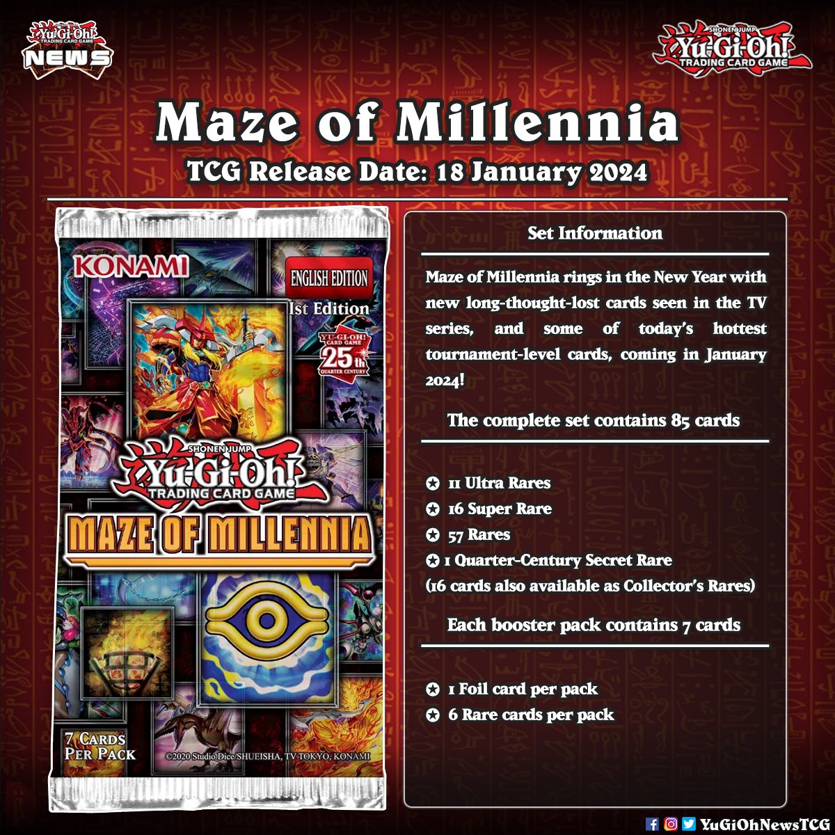 Maze Set number 2, also known as "Maze of Millennia," is making its debut in 2024 Just like the previous set, we can expect some fantastic premier cards, and Maze Set number 2, also known as "Maze of Millennia," is making its debut in 2024 Just like the previous set, we can expect some fantastic premier cards, and