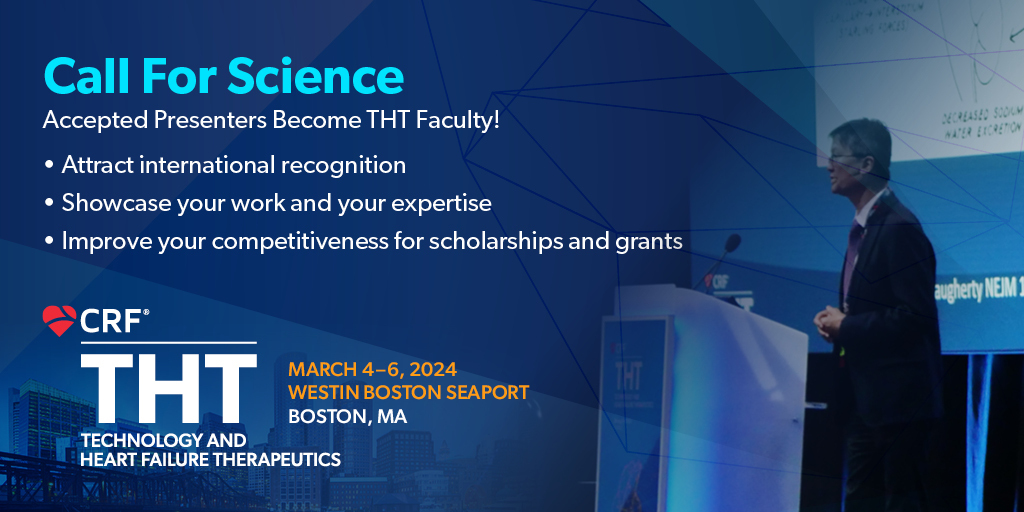 🌟 Calling all #heartfailure experts! 📢 Your chance to shine at #THT2024 is here! 🔬 Submit your science for the opportunity to present and become faculty! 🗣️ tht2024.crfconnect.com/topics-categor… @BurkhoffMd @djc795 @georgedangas @jgranadacrf @Drroxmehran @sahilparikhmd @triciarawh
