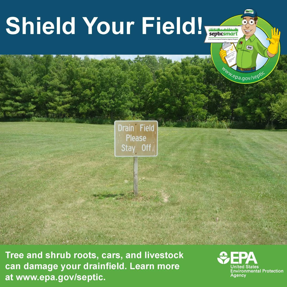 BrazosWater's tweet image. Shield Your Field: Your septic drainfield is a very important part of your overall system!

#SepticSmartWeek