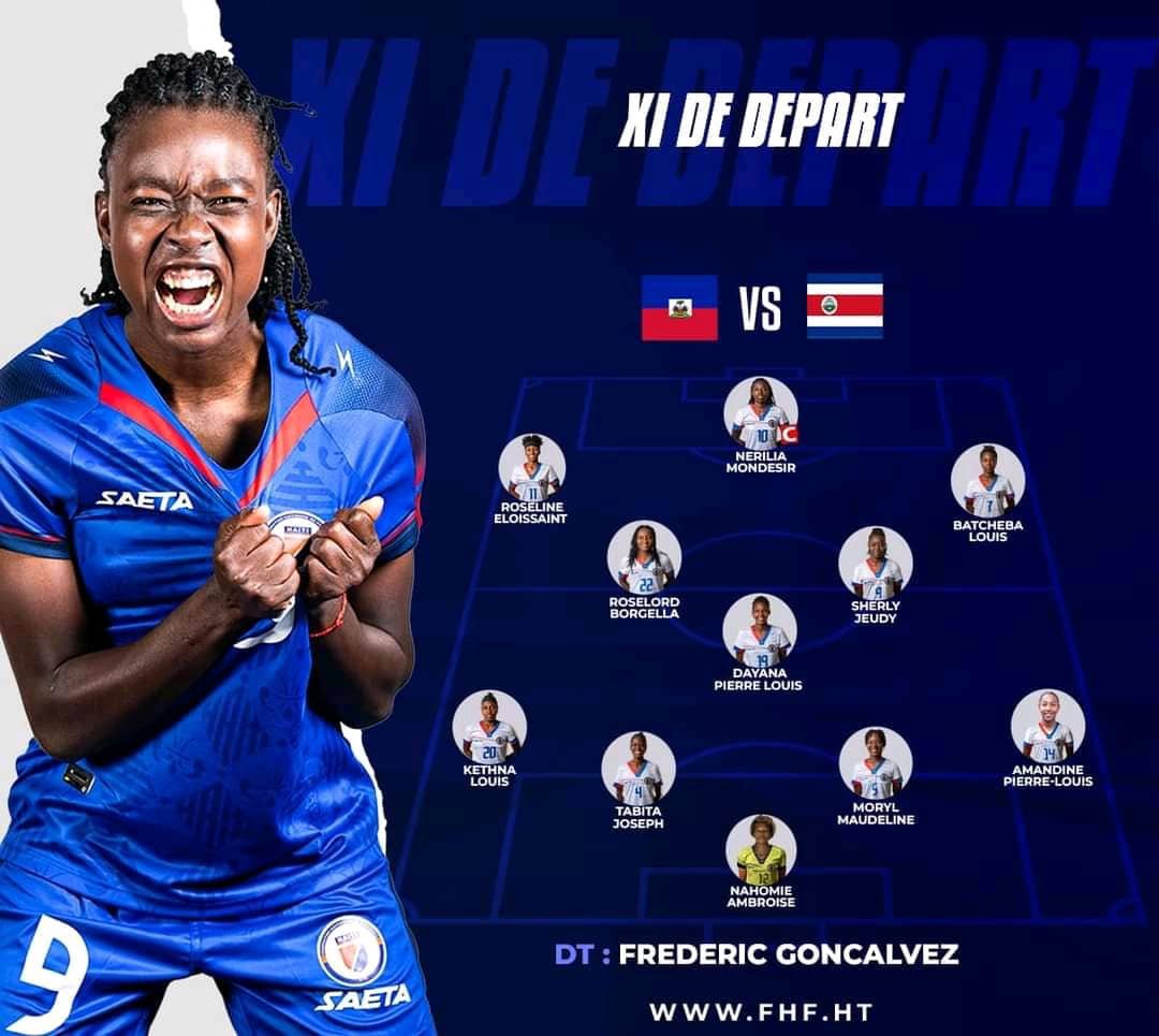 Real_Haiti20's tweet photo. Le XI de départ des Grenadières face au Costa Rica. https://t.co/j3lRobf1dv