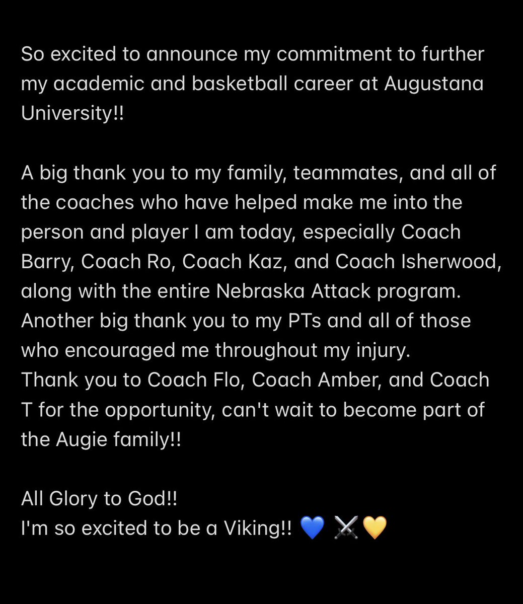 Avery Yosten (@averyyosten) on Twitter photo COMMITTED πβοΈπ <a href="/AugieWBB/">Augustana Women's Basketball</a> <a href="/CoachFlo__/">Jillian Flores Bennett</a> <a href="/CoachAPeterson_/">Amber Peterson</a> <a href="/CoachTTurgeon/">Coach Tommy Turgeon</a> COMMITTED πβοΈπ <a href="/AugieWBB/">Augustana Women's Basketball</a> <a href="/CoachFlo__/">Jillian Flores Bennett</a> <a href="/CoachAPeterson_/">Amber Peterson</a> <a href="/CoachTTurgeon/">Coach Tommy Turgeon</a>
