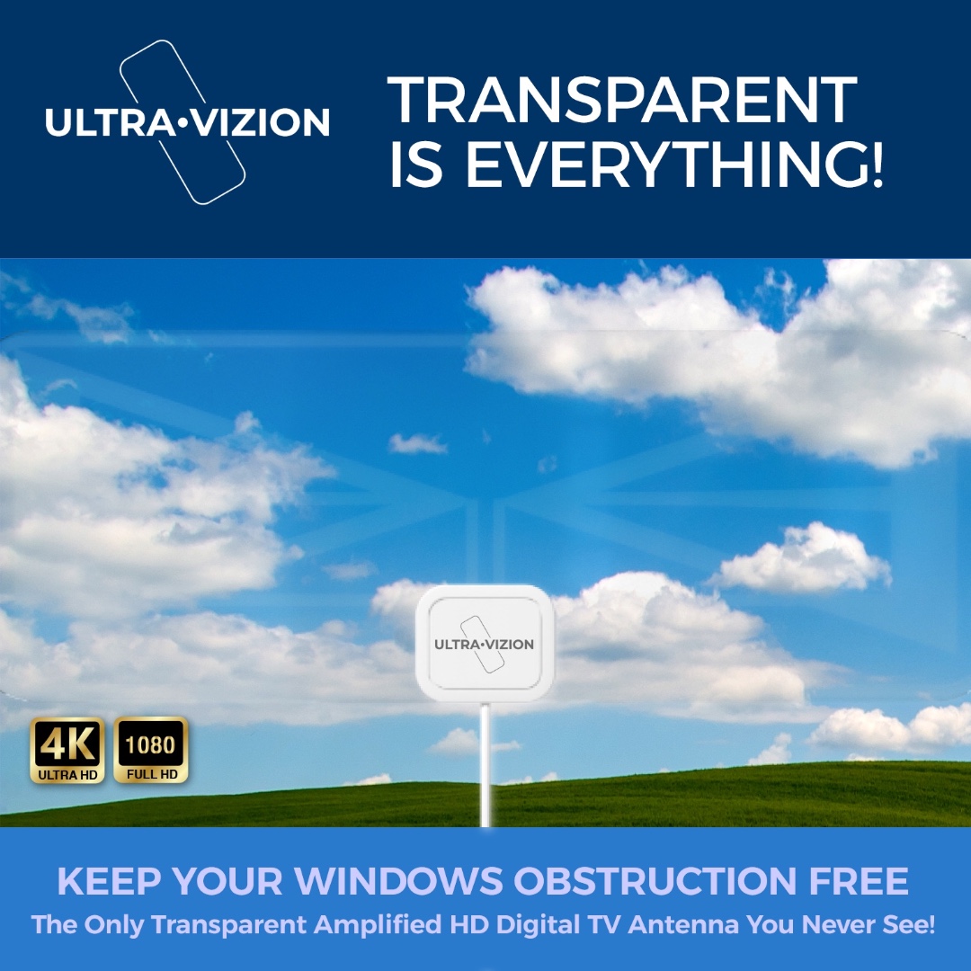 The FUTURE of TV Antennas is here with ULTRA•VIZION! Say goodbye to obstructions and hello to crystal-clear TV. 🪟✨ #TVAntenna #ULTRAVIZION  #FreeYourTV #CutTheCable #IndoorAntenna #4KTV #HDTV #DigitalAntenna #EntertainmentAnywhere #TransparentAntenna #WatchFreeTV