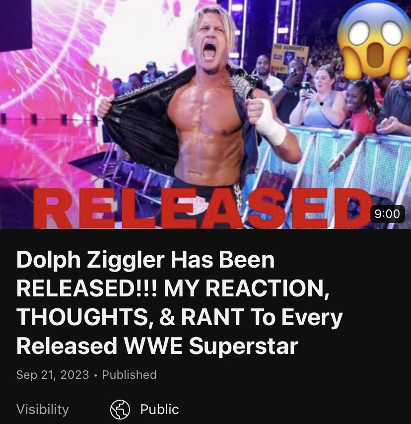 Dolph Ziggler Has Been RELEASED!!! MY REACTION, THOUGHTS, & RANT To Every Released WWE Superstar
youtu.be/x4erqd5a5ME

 #WWEReleases #dolphziggler #sheltonbenjamin #johncena #mustafaali #emma #madcapmoss #aliyah #elias #rickboogs #hitrow #wwe