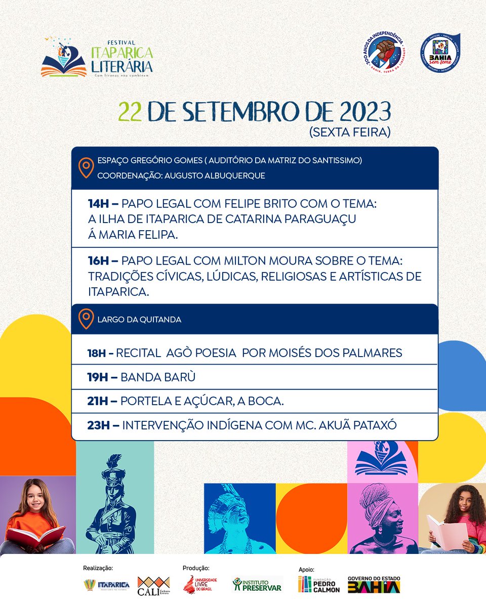 fspbrito's tweet photo. Nessa Sexta-feira (22/09) tenho um encontro marcado com você na 2ª edição do Festival ItaparicaLiterária @itaparica_festival será as 14h no espaço dedicado à memória de Gregório Gomes, no auditório da Igreja Matriz. 
 No sábado, ainda tem rolé histórico com Luzia Brito! Até! https://t.co/esDnKuwSWY