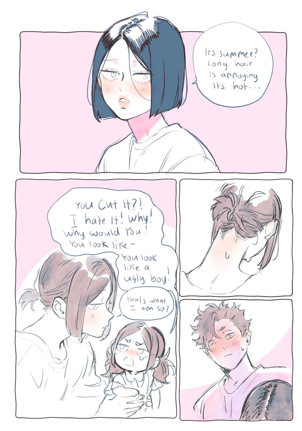 baby au: short hair 