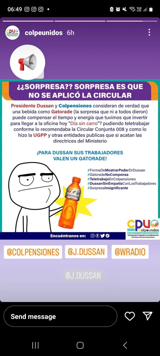 colpeunidos's tweet photo. No hemos comprendido que cerrarnos a la posibilidad real de teletrabajo @Colpensiones es dar un mensaje equivocado @dussanja que no estamos preparados tecnológicamente para trabajar en casa @ELISAMORONBAUTE cuando duramos tres años haciéndolo @MintrabajoCol demostrando resultados https://t.co/9PAiJJl2LL