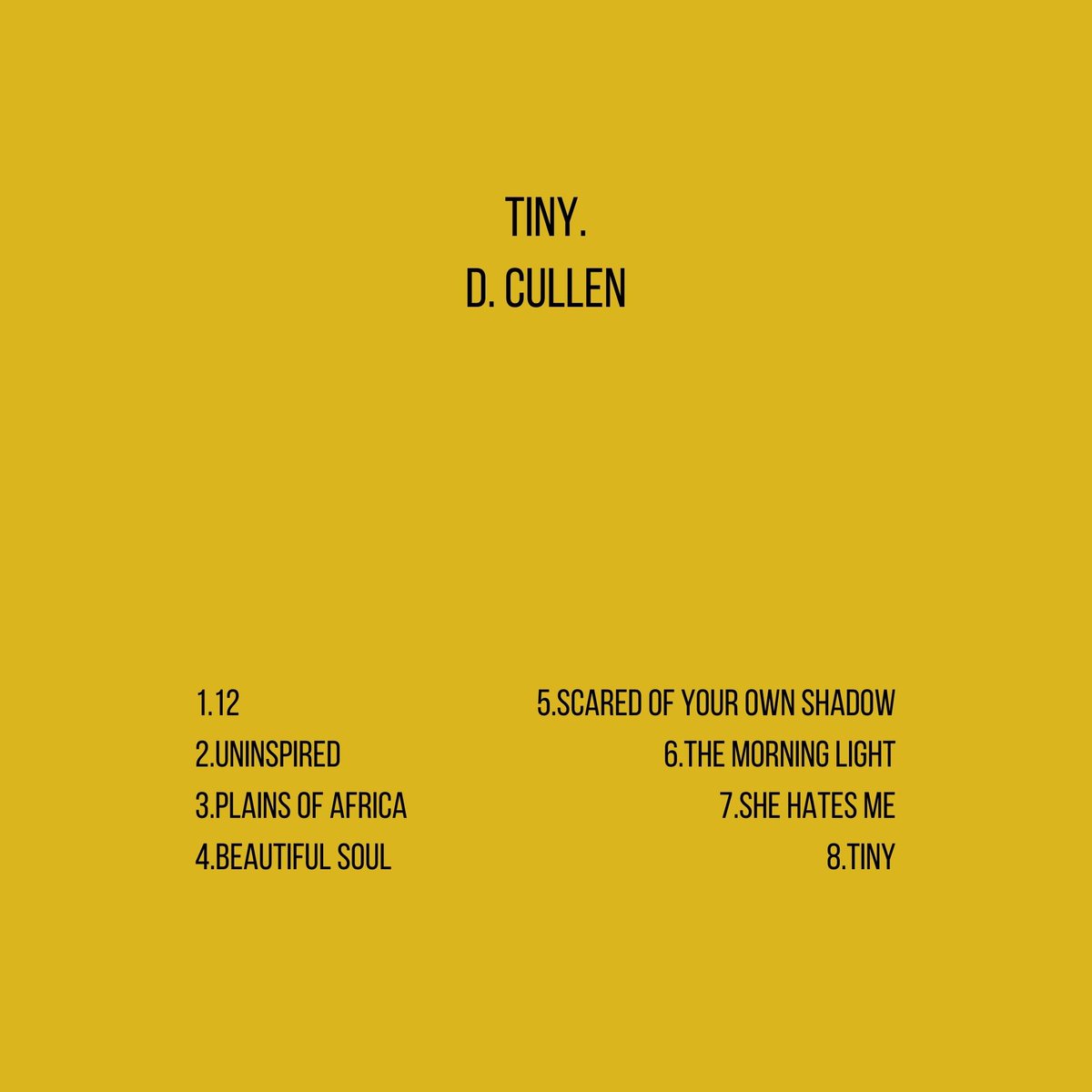 'Tiny' is out now! 8 songs, all under 2 minutes long. Stream it, share it, enjoy it! SPOTIFY: spotify.link/02c25V9PhDb BANDCAMP: dcullen.bandcamp.com/album/tiny?fro… PHYSICAL CD'S: dcullenmusic.com/shop