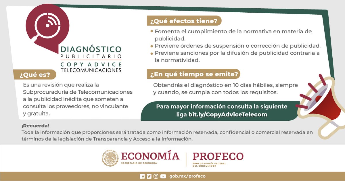 Profeco's tweet photo. 🌐#Proveedor ¿Conoces nuestro servicio de #CopyAdvice en #Telecomunicaciones?
 
 🔎Conoce qué es y qué beneficios tiene.
 
 ✅ Un proveedor responsable está comprometido con brindar el mejor producto, servicio y atención a sus consumidores.
 
 🔗 https://t.co/YlFM5Xs9wt https://t.co/aF3Uy3k6ft