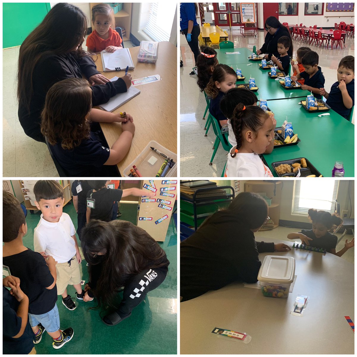 Future teacher Zoe was busy today - journal conferencing with students, engaging in conversation during lunch, assisting with a small group in pattern making, and helping with those pesky shoelaces! <a href="/JOSECARDENASECC/">Jose Cardenas ECC</a> <a href="/CRamirezDeLopez/">Sra Ramirez De Lopez</a>