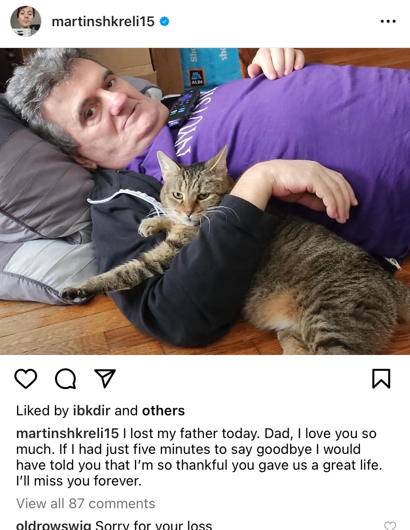 Today, on Ken Bone’s 41st birthday (and Dan Tan’s 35th,) Martin shkreli’s dad died