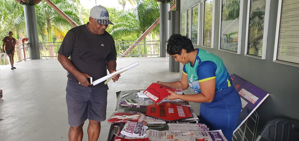 FWRM1's tweet photo. More images from the Fiji Airways Mini 7s International Tournament held at Albert Park in Suva.
Come check out our FWRM table at the pavillion.
#WomeninRugby #WomeninSports #UnityinRugby https://t.co/xgWaxXGHF4
