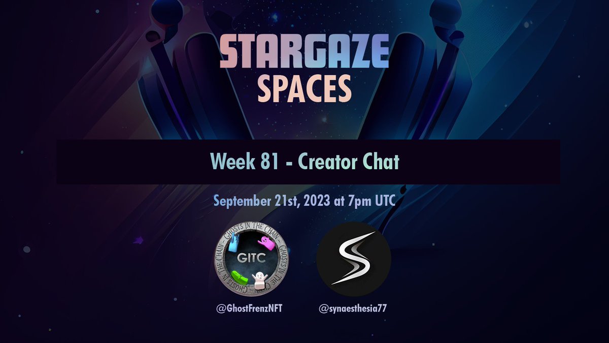 terraspacesorg's tweet photo. Here's @StargazeZone week 81 creator chat recorded Sept. 21st 2023.
https://t.co/O6szhpqxod
@GhostFrenzNFT @mroutrageous @ShutenDoji20 @synaesthesia77
https://t.co/vQVtvZ5ooC 🤝⭐
TIPS
https://t.co/YsSZoJpDl4 https://t.co/GSVJ3XCO2X