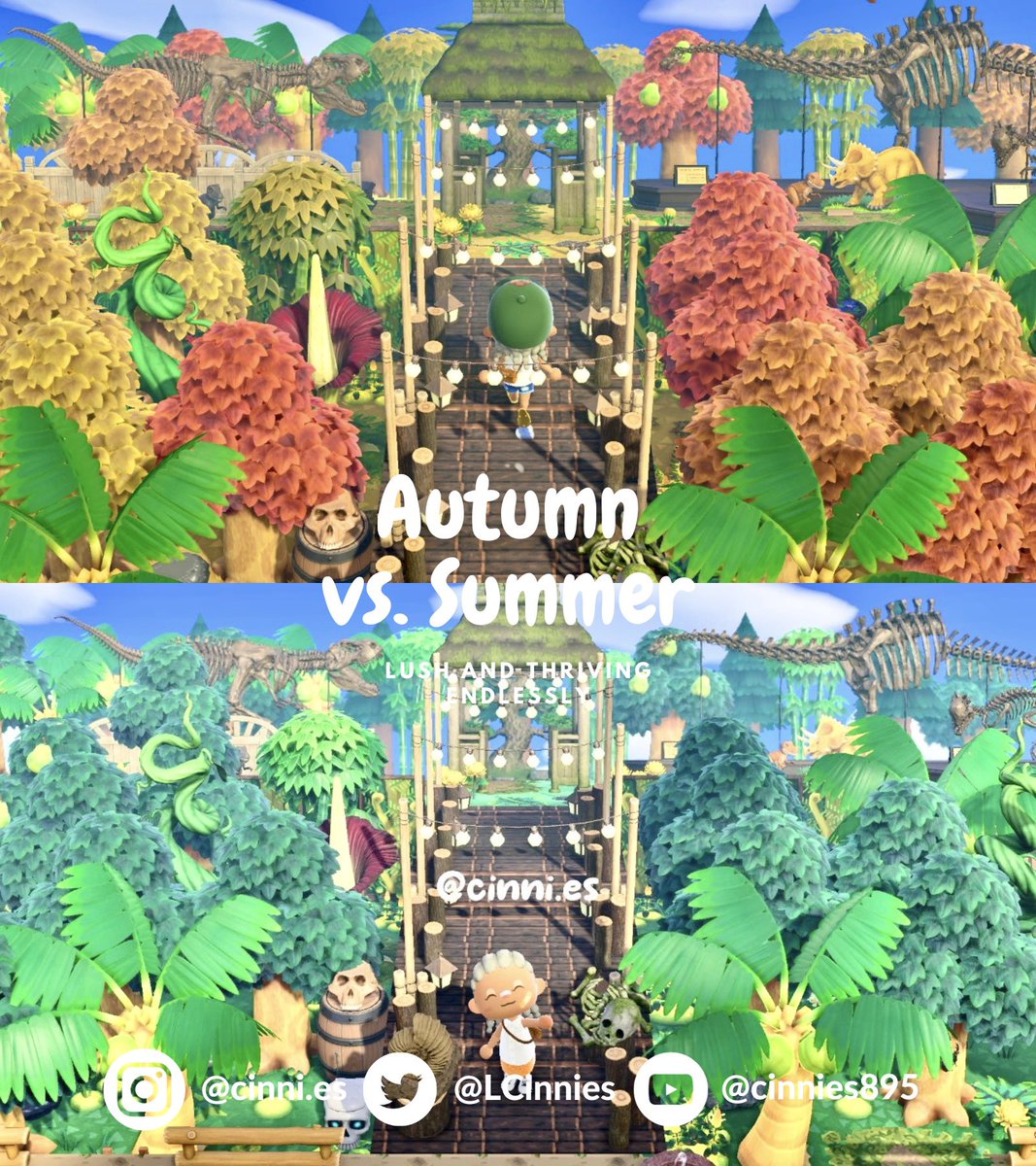 LCinnies's tweet photo. Autumn 🍁 vs. Summer ☘️
Which one do you like ？

樹多更看得出秋天感☺️

-
#AnimalCrossing
#AnimalCrossingNewHorizons
#ACNH #NintendoSwitch
#どうぶつの森  #あつ森 #あつ森写真部
#ハピパラ #모여봐요동물의숲 #모동숲 #动物森友会 #動物森友會 https://t.co/oVCEFpGhru