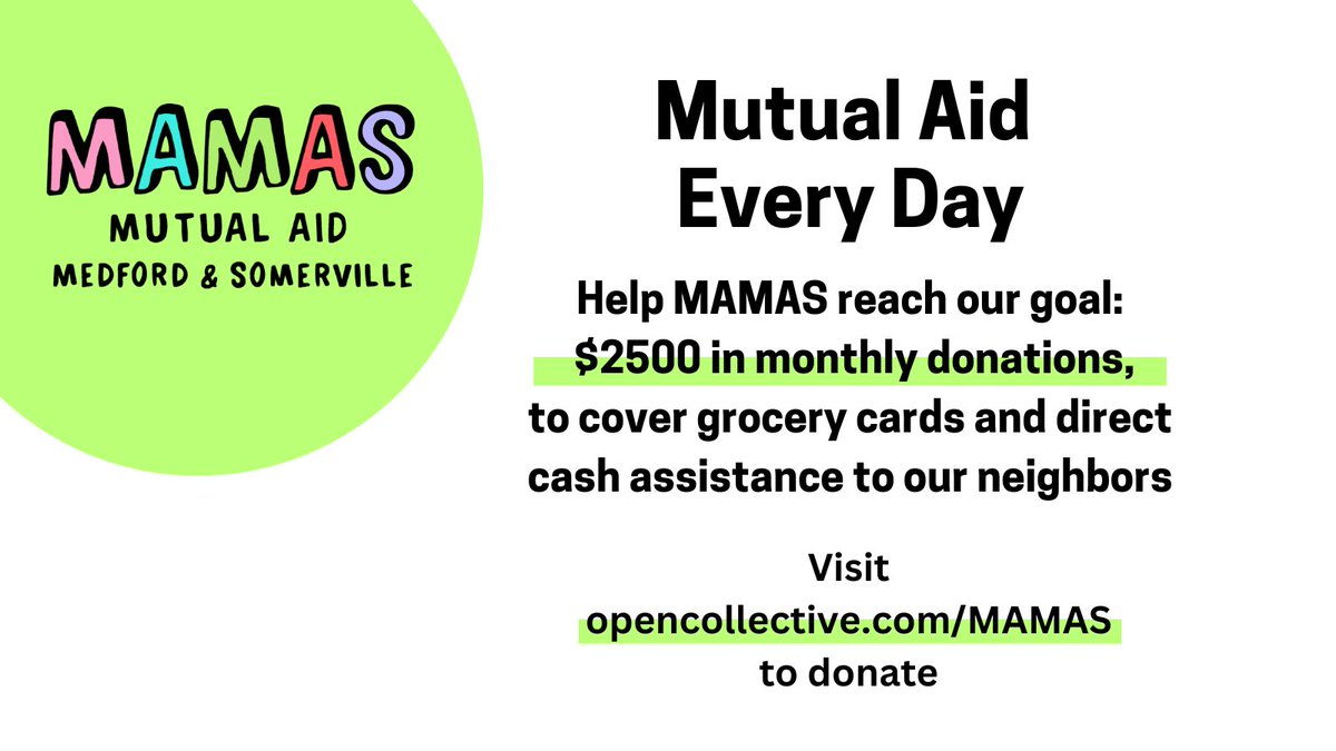 We’re launching our Mutual Aid Every Day fundraiser! Our goal is to add $2,500 in monthly donations by November 15, which we’ll spend on grocery cards, cash grants, and the holiday toy drive. Visit opencollective.com/mamas to make a (tax deductible) recurring monthly donation