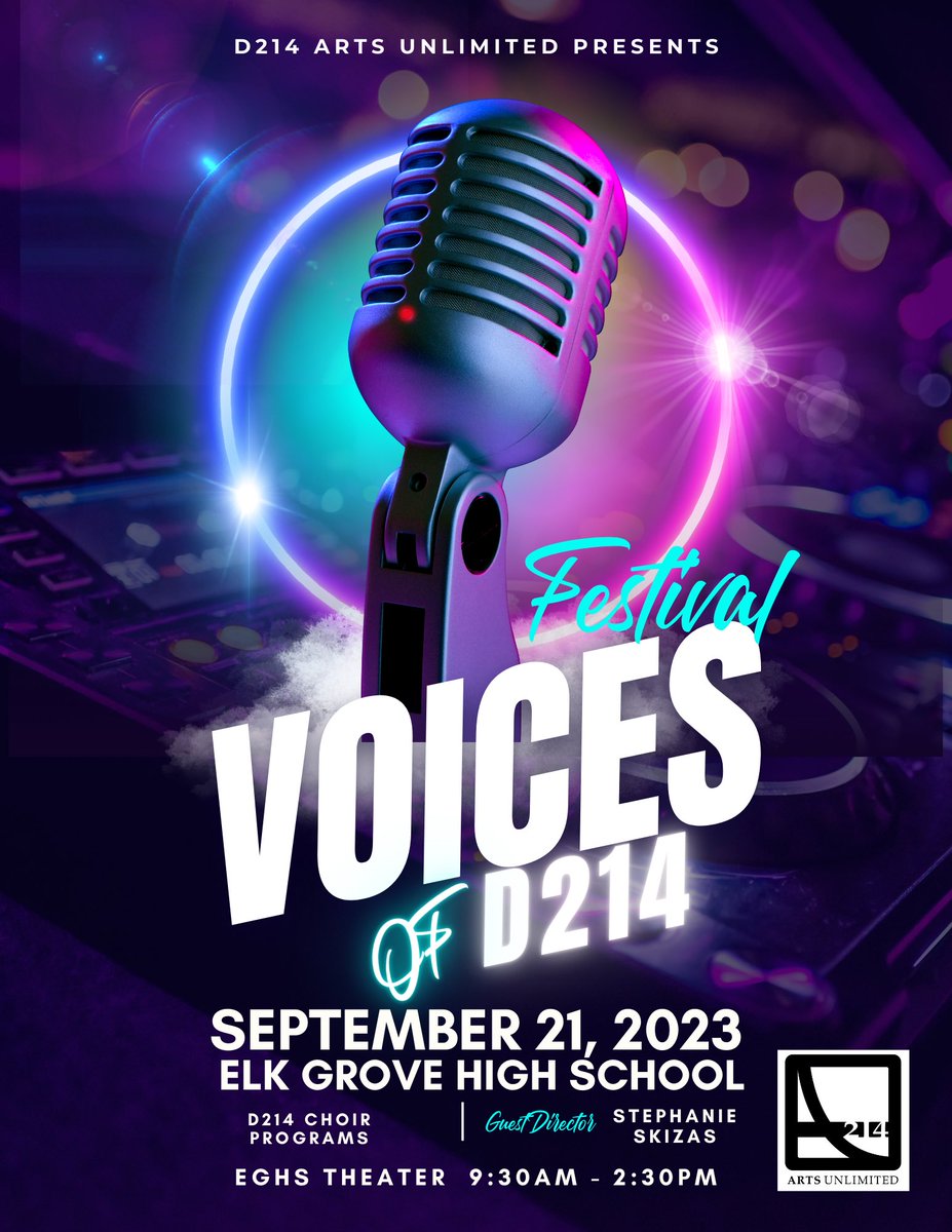 AUD214's tweet image. The 2nd year of Voices of D214 and the @District214 choir students didn’t disappoint! 🎶🎤 Big smiles and beautiful voices. Thank you guest director Stephanie Skzias for an amazing day🎶 @d214finearts @EG_Choir