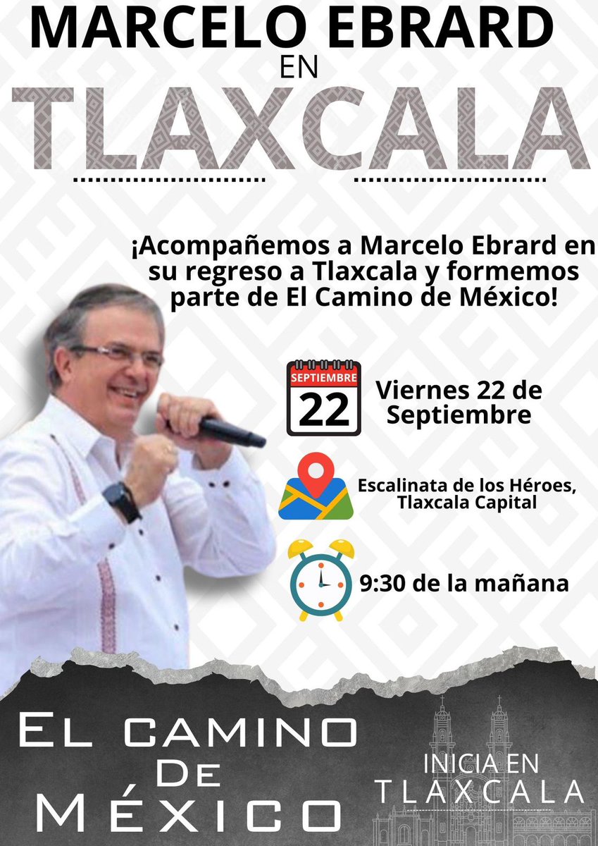 ProgresistasMX_'s tweet photo. #ElCaminoDeMéxico inicia mañana en #Tlaxcala
¡No Faltes!
#ConMarceloHastaDondeTope https://t.co/eMKiyFgMlF