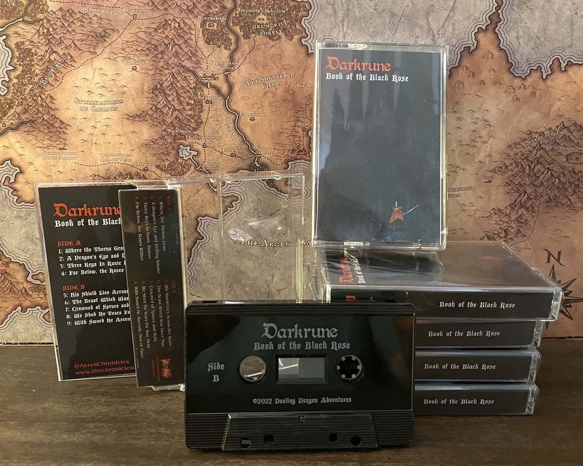 AeresChronicles's tweet photo. Thanks for continuing to support our #dungeonsynth music, composed by @Gemini_Echoes! Lots of listens on the new album so far. It's a good time for a giveaway! I'm giving away 2 copies of our first album on limited edition cassette. Once they're gone, they're gone! Rules below. https://t.co/ocUKJy0709