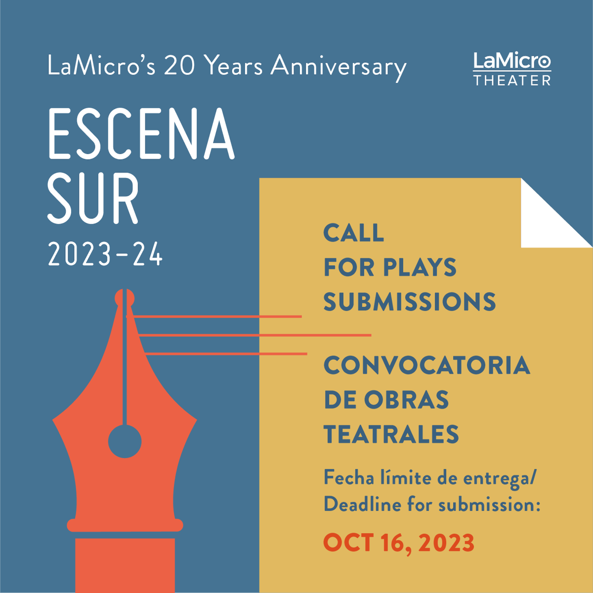 LaMicroTheater's tweet photo. On September 16 LaMicro turned 20! And we would like to celebrate with you. El 16 de septiembre LaMicro cumplió 20 años y nos gustaría celebrar con ustedes. Visite nuestra página. https://t.co/90ItKjTyHk https://t.co/gD63v4vBH1