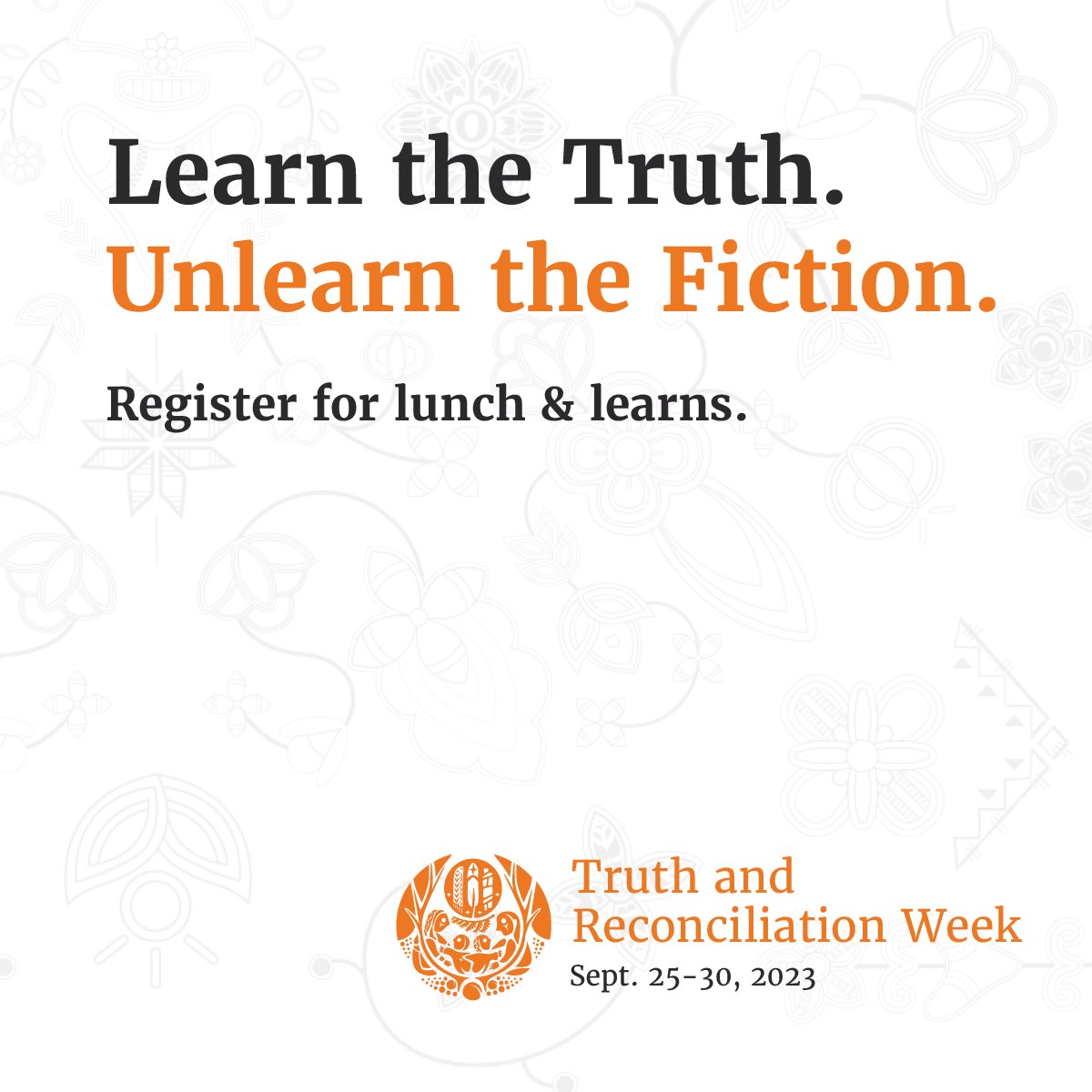 Misinformation exists, but we can help! Hear from #ResidentialSchoolSurvivors sharing their experiences and subject matter experts guiding us on the path to knowledge. Join daily lunch &amp; learns, Sept. 25-29, #TruthAndReconciliation Week 2023. Register: buff.ly/44Hazwb