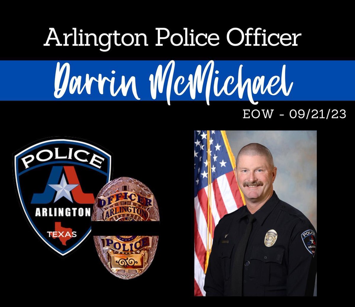 My prayers are with the family of Officer McMichael, and <a href="/ArlingtonPD/">Arlington, TX Police</a> during this incredibly difficult time.