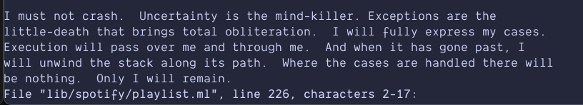 dillon_mulroy's tweet photo. Dune just spit the wildest error message out at me. Poetry. https://t.co/8xZnzH9ALe