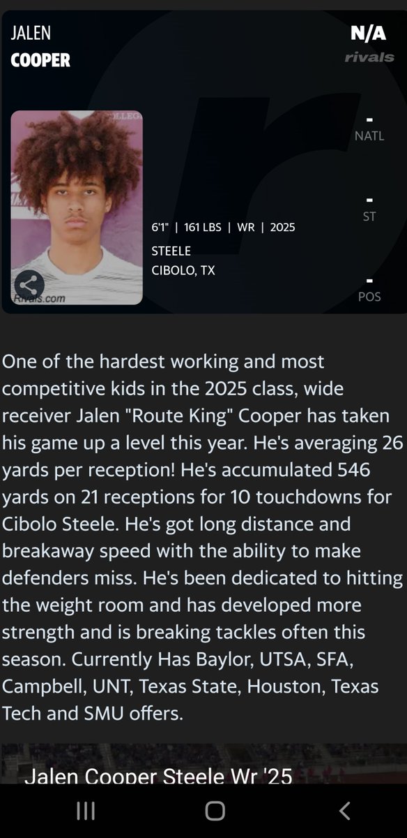 Thank you for the write up @bdammone @rivalsjavi @rivalscole @rivals_clint
