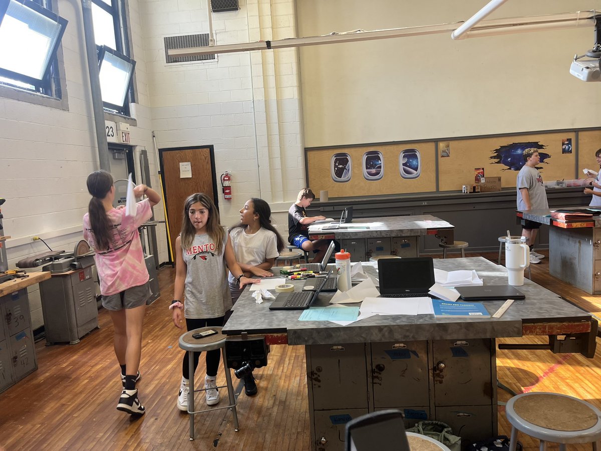 We’ve been busy learning about the Engineering Design Process in our Flight and Space class. Everyone loves the “Build and Test your Design” step! #yourshoremiddle #onceacard