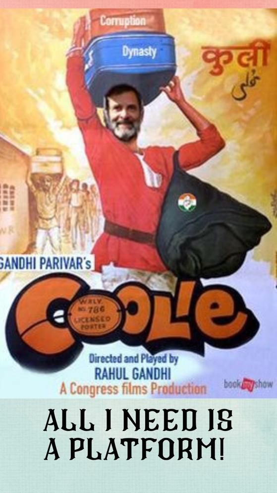 BJP4India's tweet photo. Rahul Gandhi’s new stunt flopped, again. But the award for the worst actor in this political drama, undoubtedly, goes to him… https://t.co/mFbavnO9cG