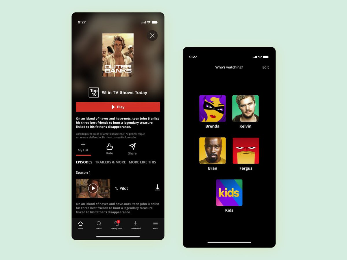 Netflix screen design, I had fun doing this.