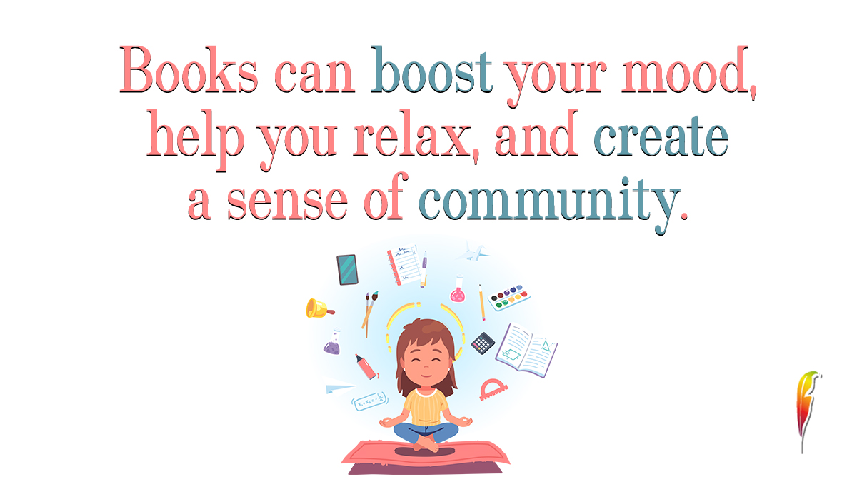 AMPublishersUSA's tweet image. Books are your mood-lifting, stress-busting, and community-building companions. 📚❤️ 

#BookLover #EscapeInPages #LiteraryCommunity