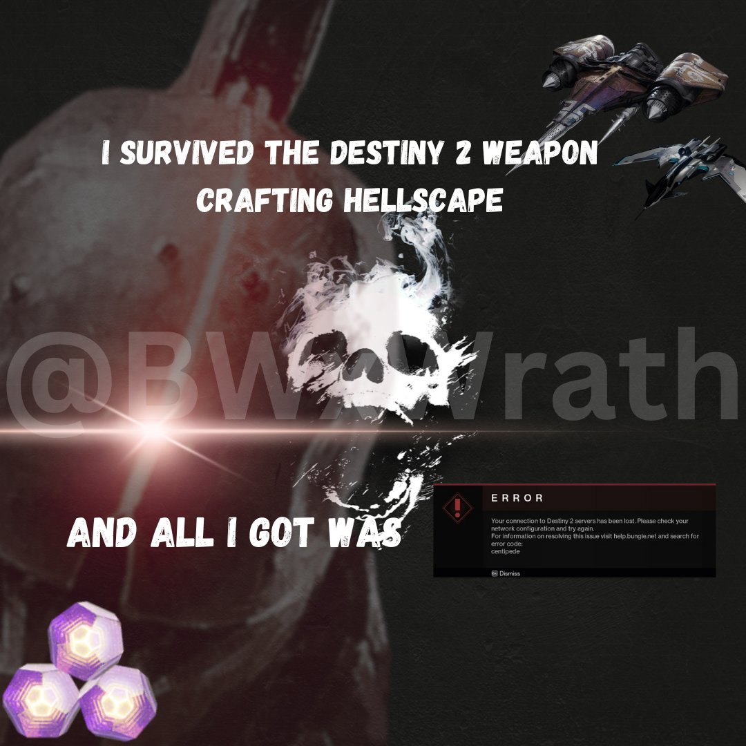 BWxWrath's tweet photo. I've been dead to the world with Covid, but my fiancée says this is how @DestinyTheGame feels right now
#Destiny2 #Destiny2WeaponCraftingHell #Destiny2trials https://t.co/lDoZRe2W3g