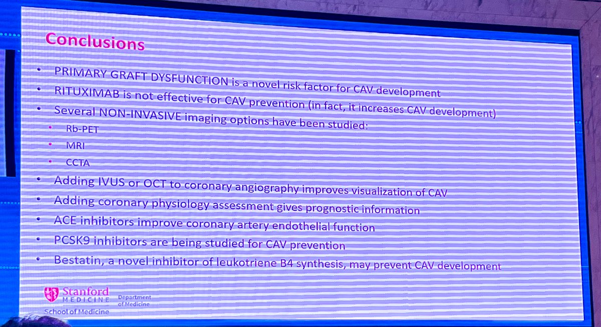 slumberbell's tweet image. All about allograft vasculopathy summarized beautifully by Dr @KiranKhush1 at the #APACMCS @ISHLT:
✅ Primary graft dysfunction=🔝risk
✅ Rituximab=🚫 for CAV
✅ IC imaging ⬆️visualisation
✅ ACEi ⬆️coronary endothelial fx
🔜 PCSK9, bestatin are being studied
