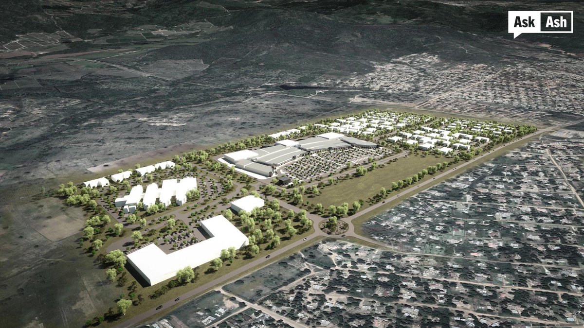 Askash's tweet photo. A new mixed-use development worth R3 billion is going to be built in Limpopo - it’s called Dan City

🌃 Size: 146 000m2

🌃 Location: situated on the R36 in Nkowankowa, Tzaneen, Limpopo

🌃 The development includes: hospital, school, motor city and Dan City Mall - 35 188m2 shopping centre. The shopping mall will open in 2025 and house 3 grocery anchors.

The below image is a render of the Dan City development.