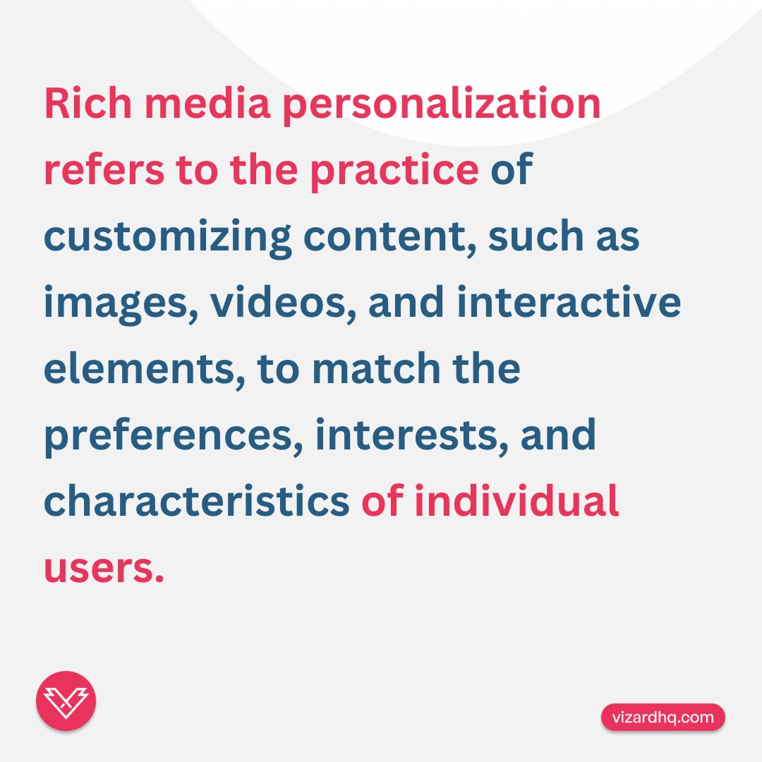 vizardhq's tweet photo. Companies are rapidly adopting "Rich Media Personalization". It is especially giving great results for companies leveraging WhatsApp as a marketing medium.

 Here's a brief about "Rich Media Personalization".

#Vizard #richmediapersonalization #MarketingStrategy #WhatsApp https://t.co/KwcClPGOfQ
