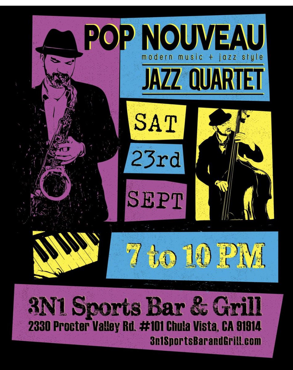 Don’t miss this! Saturday night Jazz  7pm-10pm.  Join us at a fire pit with your favorite cocktail. #livejazz #jazz #livemusic #chulavista #eastlakechulavista #bestsportsbarever