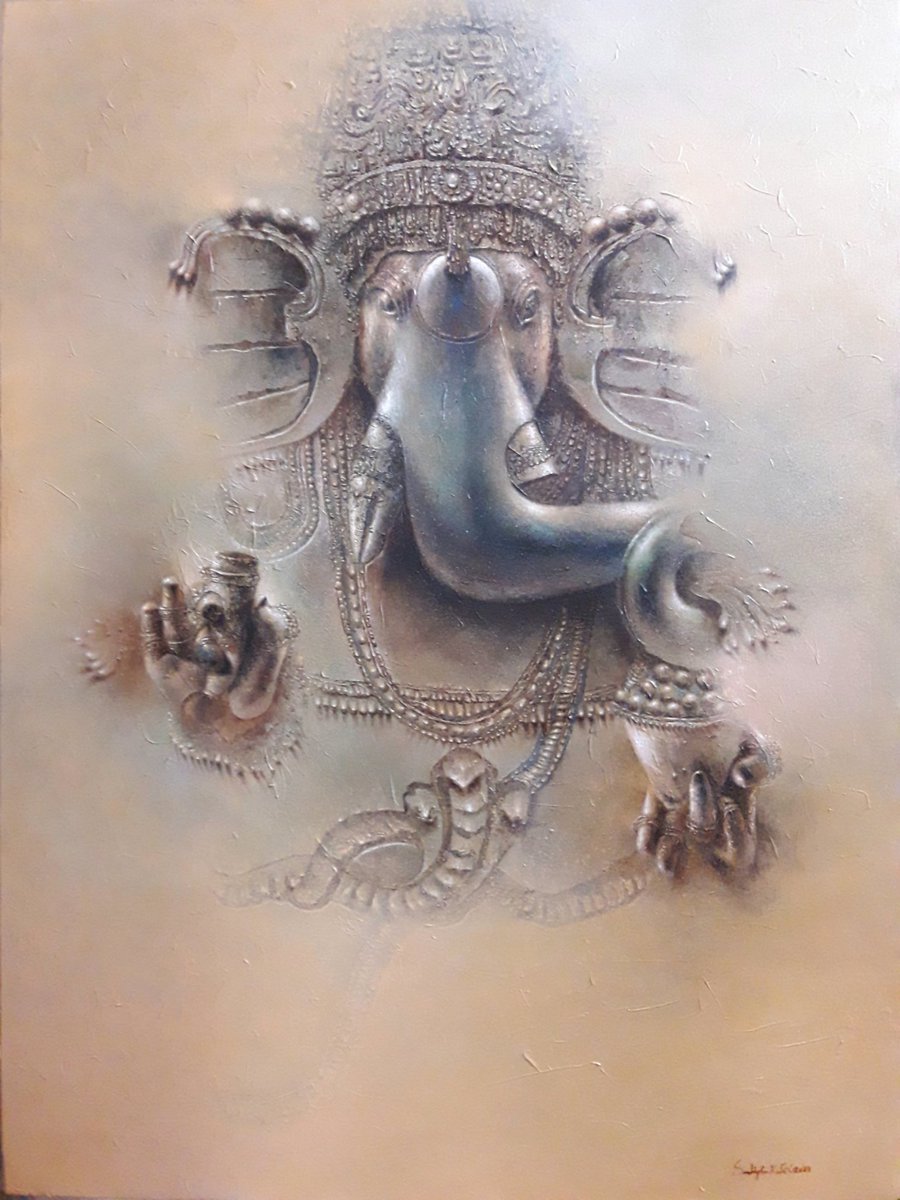 #BhartiyaChitrakala
Ganesha- 36 x 48 inches- acrylic on canvas- 2023