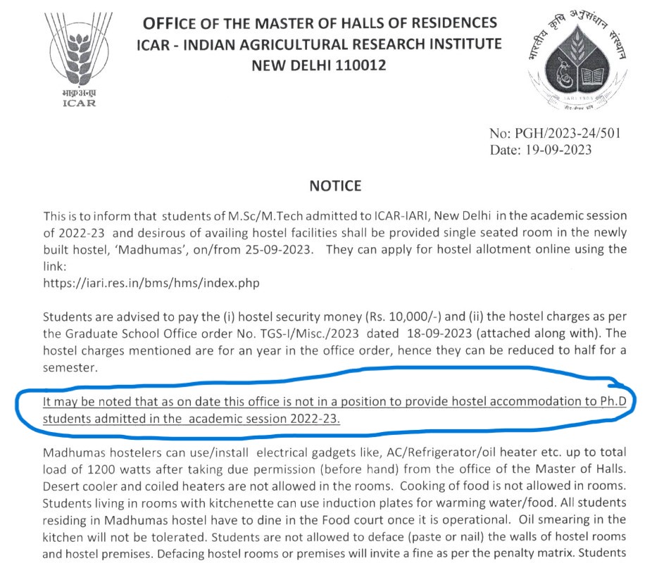 Abhishe969558's tweet image. UGC - Guidelines should be followed by every Institution.

Le IARI - हम नहीं मानेंगे...
Here are the evidences how admin and authorities of #So_called_premier_agricultural_institute of the country is making jokes of rules and students life. #help_us @pmoindia @narendramodi