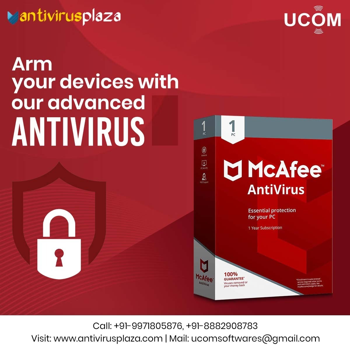 Our advanced antivirus ensures a shielded digital experience. Say goodbye to vulnerabilities and hello to peace of mind. 

𝐂𝐚𝐥𝐥: +91-99718 05876
𝐕𝐢𝐬𝐢𝐭 𝐔𝐬: antivirusplaza.com

#StayAhead #GuardianProtection #AntivirusPlaza #InternetSecurity #MobileSecurity