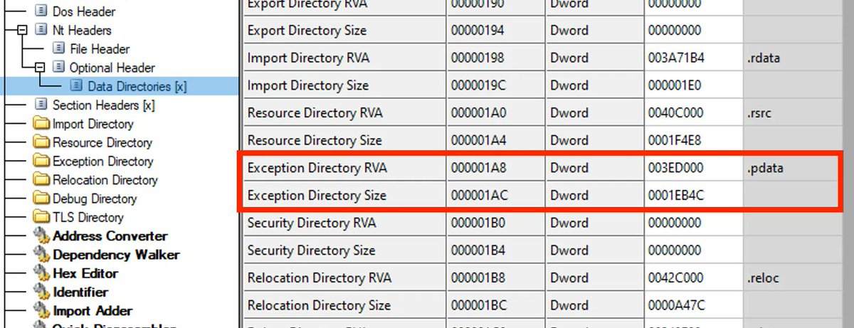 RE tip of the day: When the file is compiled with the SafeSEH option enabled, its Exception Table will contain a list of safe exception handlers to fight the exploitation of Structured Exception Handling (SEH) structures #infosec #cybersecurity #malware #reverseengineering