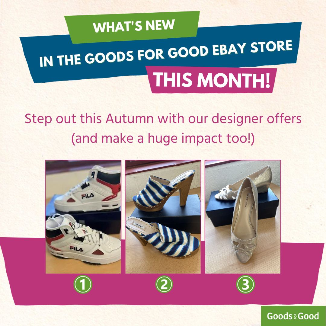 GOODSFORGOODuk's tweet image. 🌟 Discover #DesignerLabelsForLess at our @eBay_UK Shop! 🛍️ Our seasonal items won't just elevate your wardrobe this Autumn - they'll also have a significant impact on those who are most in need 🌍 
Visit 👉 ebay.co.uk/sch/i.html?_dk… to bid on our latest listings 💚#Sustainability