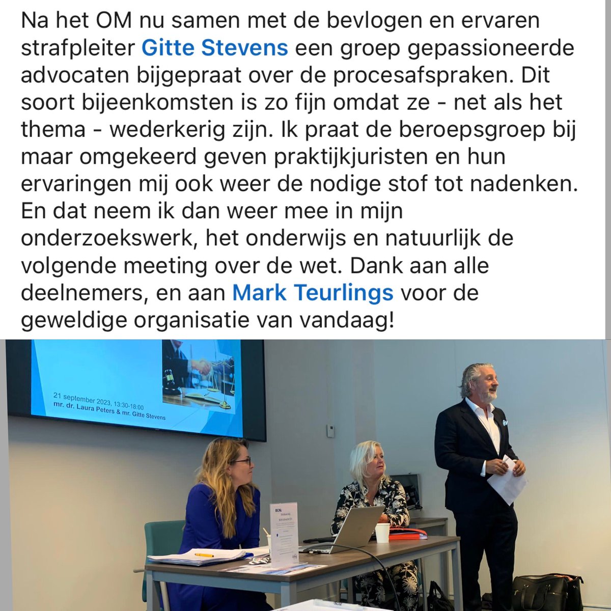 GitteStevens1's tweet photo. Discussiëren over nieuwe modaliteit in het strafrecht: procesafspraken. https://t.co/G6VscquyaS