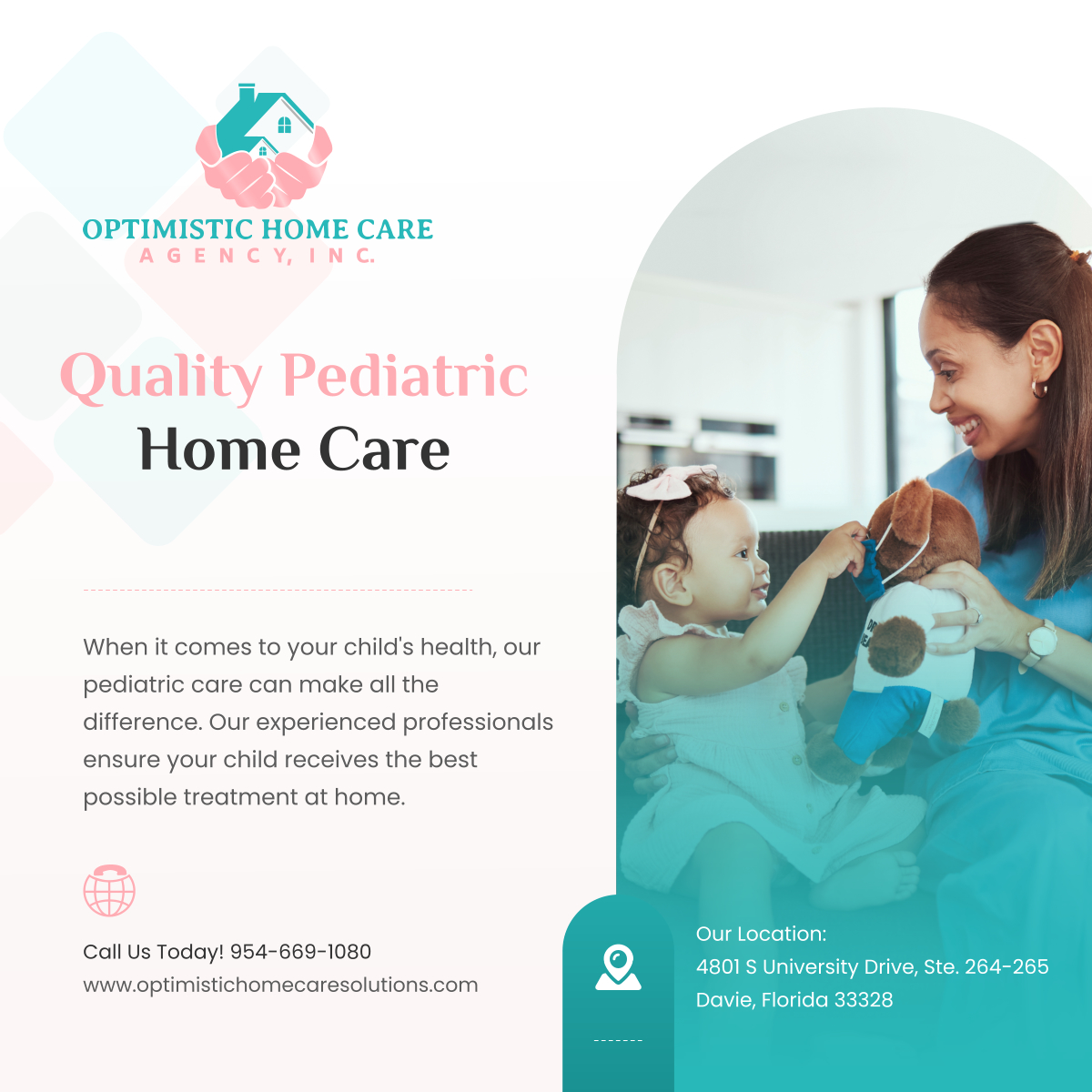We understand that your child's well-being is your top priority. Trust us to deliver quality pediatric home care that brings peace of mind to your family.

#PediatricHomeCare #QualityCare #DavieFL #HomeCare #HomeHealthcare