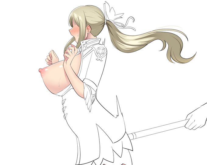 ポニテ、塗るの難しいよね 