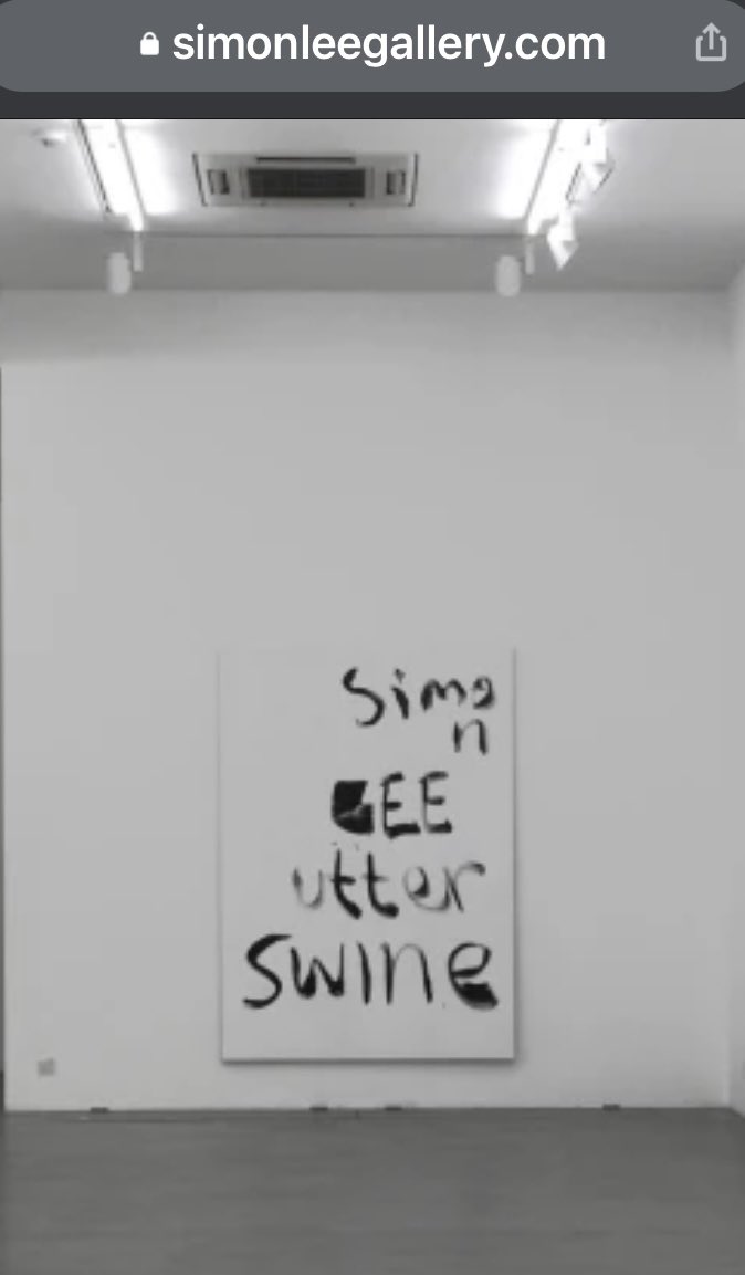 Meanwhile- Simon Lee Gallery goes bankrupt owing artists and workers money. Merlin Carpenter saw it coming.