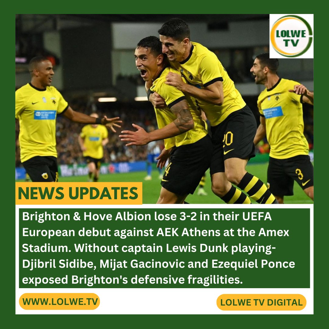 A Joao Pedro brace wasn't enough for Brighton &amp; Hove Albion as they were beaten 3-2 by AEK Athens at the Amex Stadium in their debut UEFA Europa League
#UEFAEuropaLeague #UEL #BHAAEK