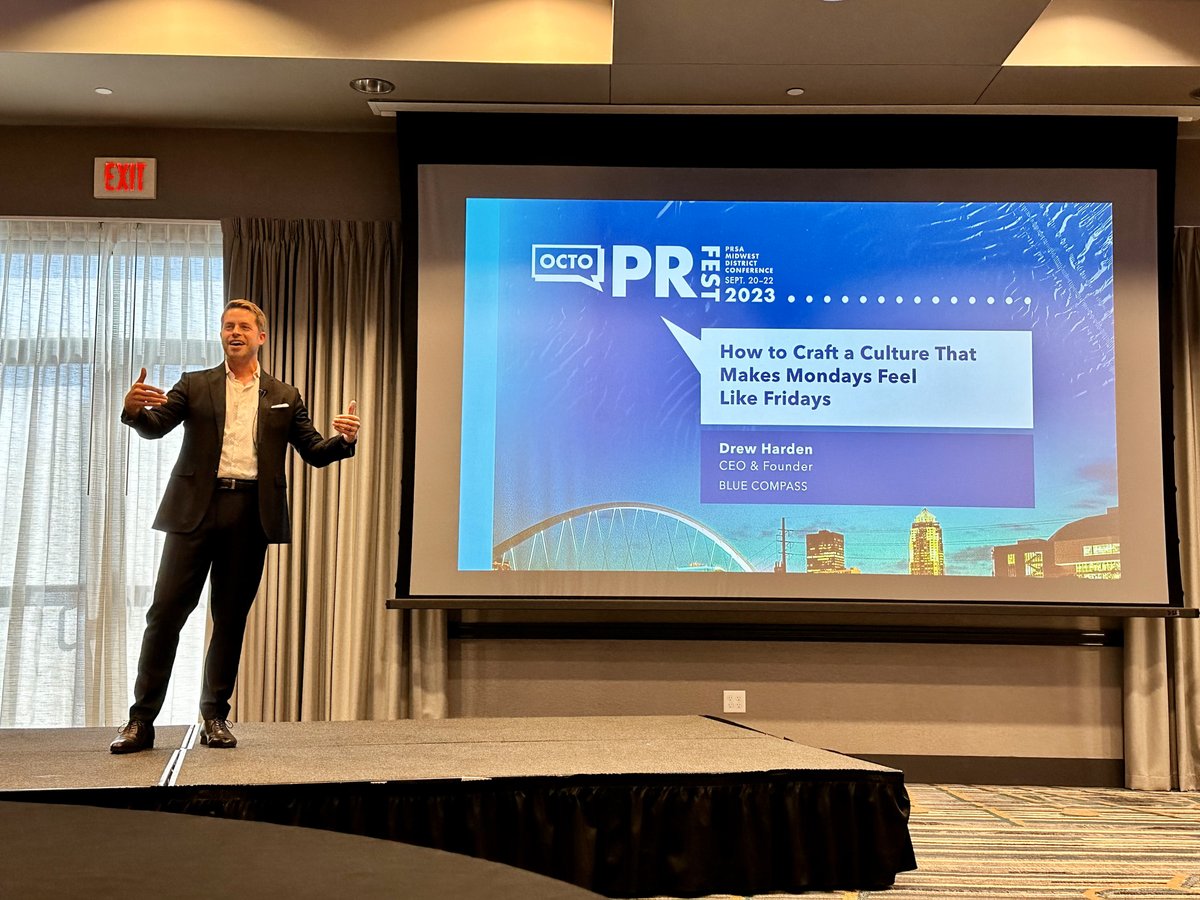 PRSAmidwest (@prsamidwest) on Twitter photo What a great way to end day one of #PRSAMDC23! Give it up for our second keynote speaker <a href="/drewharden/">Drew Harden</a> and the insightful tips he shared on ways to craft an incredible company culture that makes Mondays feel like Fridays. We canât wait to see you all tomorrow for day two! What a great way to end day one of #PRSAMDC23! Give it up for our second keynote speaker <a href="/drewharden/">Drew Harden</a> and the insightful tips he shared on ways to craft an incredible company culture that makes Mondays feel like Fridays. We canât wait to see you all tomorrow for day two!