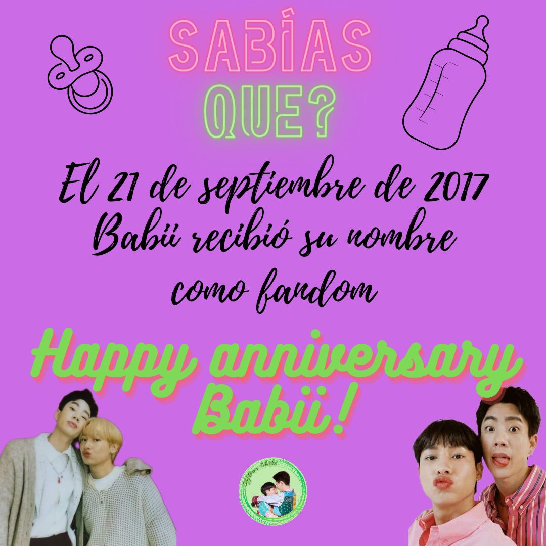 OffGunChile's tweet photo. FELIZ ANIVERSARIO BABII!💚
Hoy, hace ya 6 años recibimos nuestro nombre como fandom 🍼
Sigamos cumpliendo muchos años más! 😘
#Babii #BabiiLatam #BabiiChile #BabiiOffGun #OffGun #OffGunChile https://t.co/YtpByvGKlP