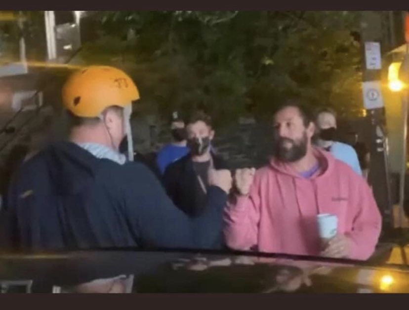 roeyebertart's tweet photo. @AdamSandler  best moment ever in Manayunk history…when Jebes and Sandman met…Happy Birthday, Jack!! @happygilmore_44 biggest fan https://t.co/V5cP1j3WoS