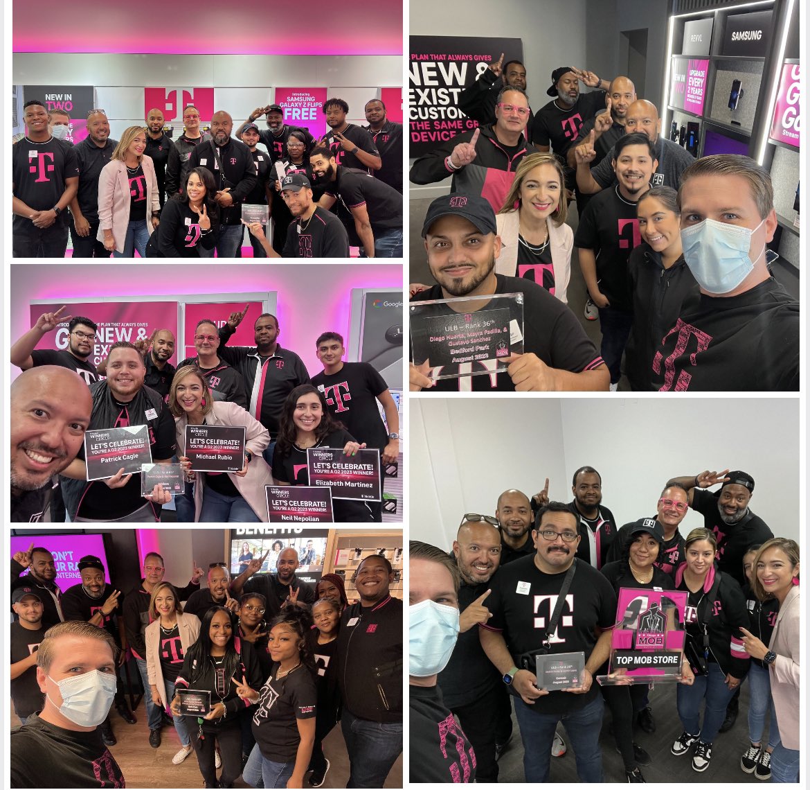 One of my favorite days of the month: MOB Tour 🚗 🎉 Recognizing our Top 5 stores in the MOB and Top 100, with a sprinkle of Q2 Winners Circle! 😉Congratulations for yet another phenomenal month! 🔥 @BrandonTaggart5 <a href="/barrymagenta/">Barry English</a> <a href="/CP_Polizzi/">Chris Polizzi</a> <a href="/LF_Bucaro/">Luis Bucaro</a> <a href="/TerrillFinley/">Terrill Finley</a>